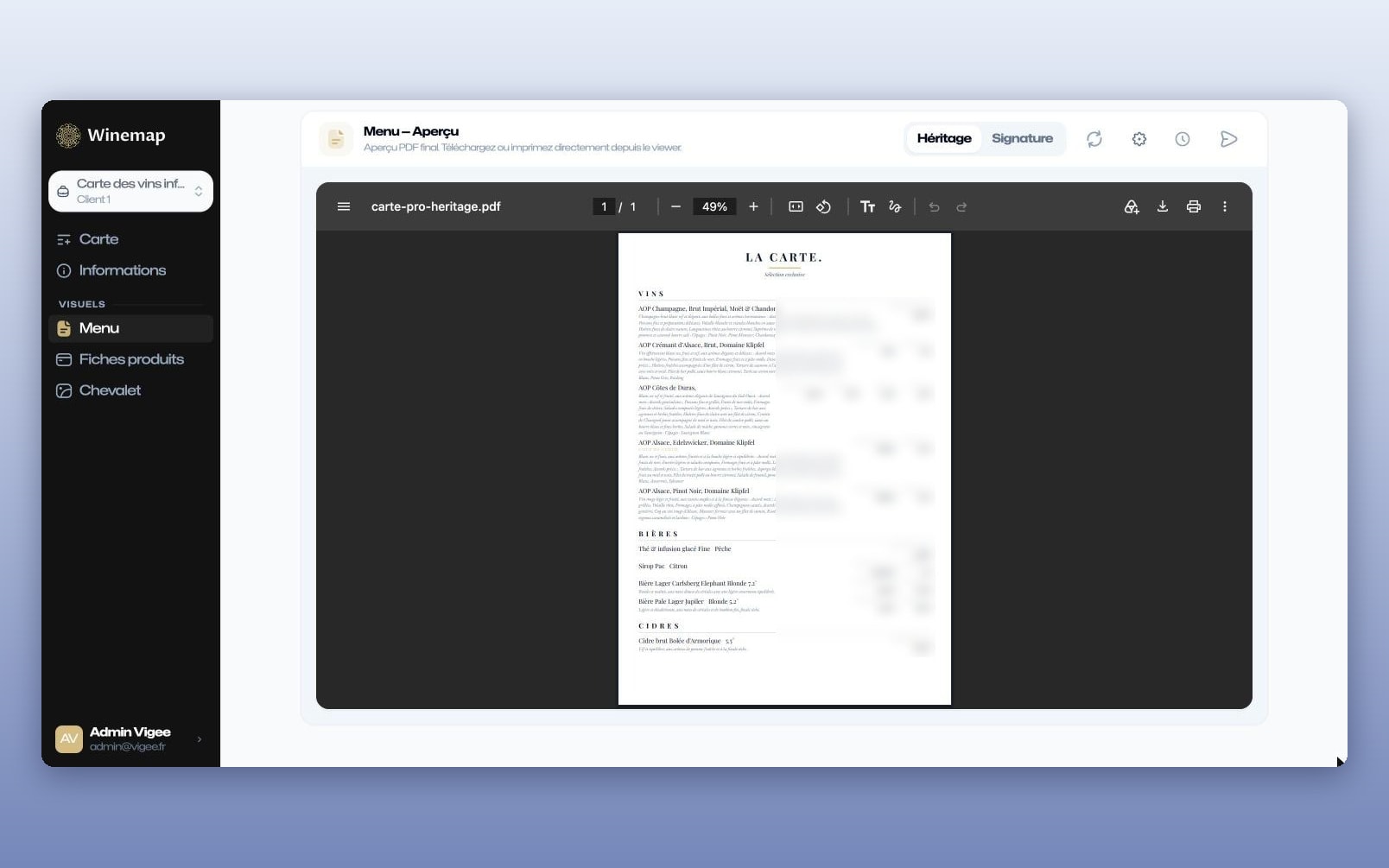 Groupe Mat : aperçu 2 de l'application